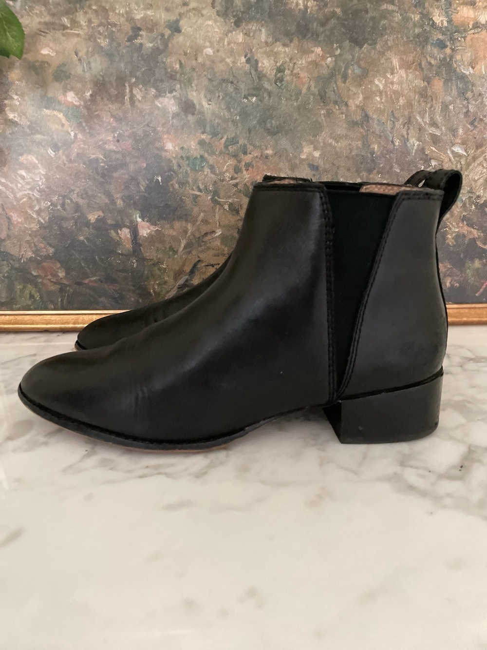 Madewell‎ Carina Black Leather Ankle Boots Womens